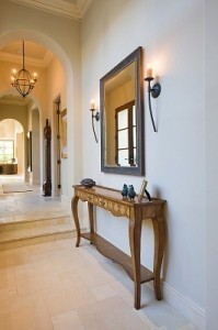 use-a-narrow-console-table-in-your-hall use a narrow console table in your hall 199x300 Use a Narrow Console Table in Your Hall